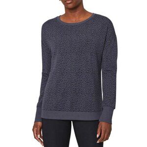 MONDETTA Gray + Black Animal Print Crewneck Pullover Sweatshirt Size Small